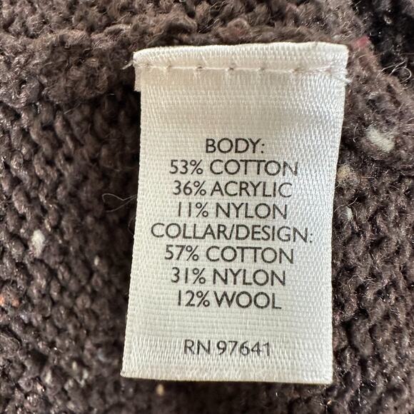 J Jill Cardigan Sweater XS Fair Isle Nordic Thanksgiving Brown Orange See Pics - Picture 4 of 8